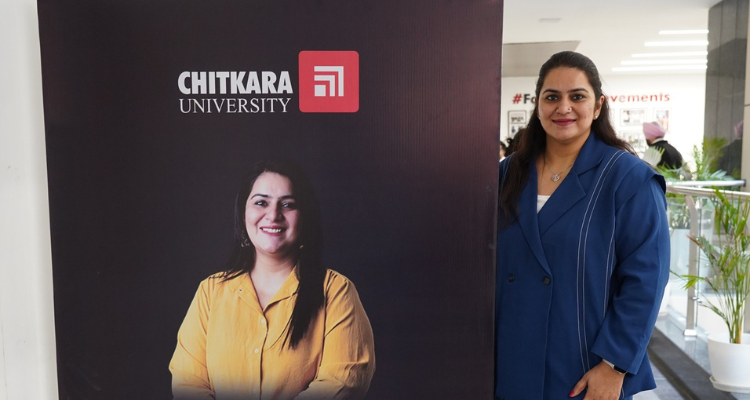 Gurleen Kaur Tikku shared her inspiring journey as an entrepreneur and content creator with the students of Chitkara University, Chandigarh.